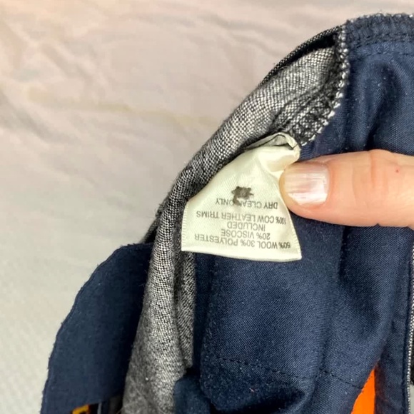 Brooklyn Industries salt and pepper wool blend pants with leather accents - Picture 3 of 6